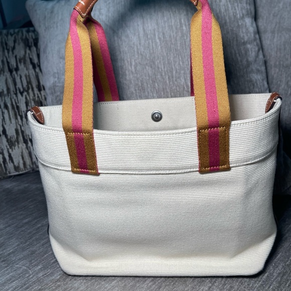 Coach Cream Canvas Tote with Pink and Tan Accents - Picture 2 of 8